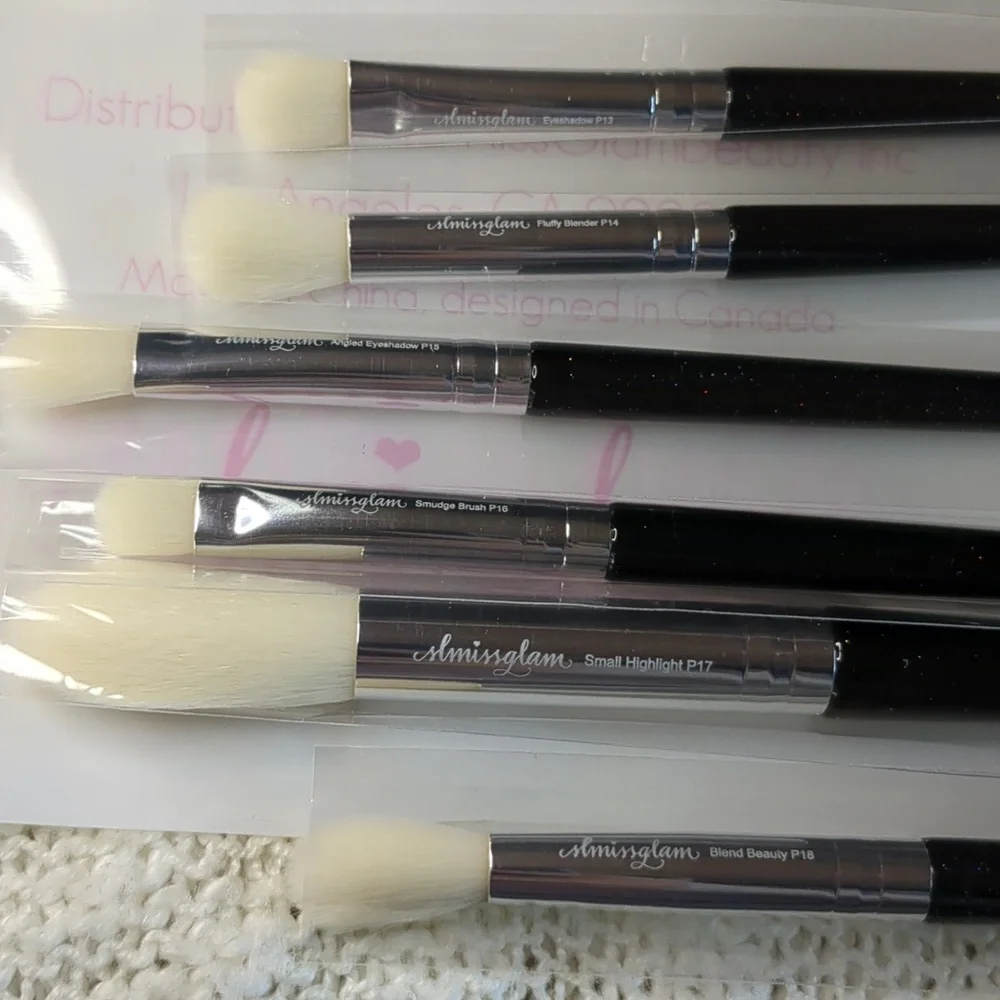 SLMISSGLAM Black & Silver Brush Set 8 items